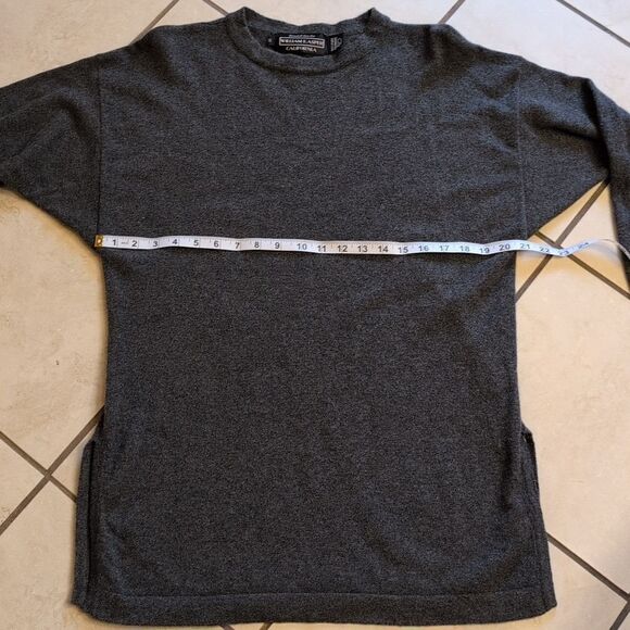 Randall Roy for William Kasper California Cashmere Sweater Charcoal Gray Crew M - Picture 4 of 9